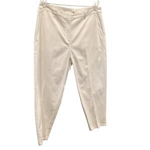 Eileen Fisher Womens Pants 14P 14 White Organic Cotton Classic Coastal Preppy
